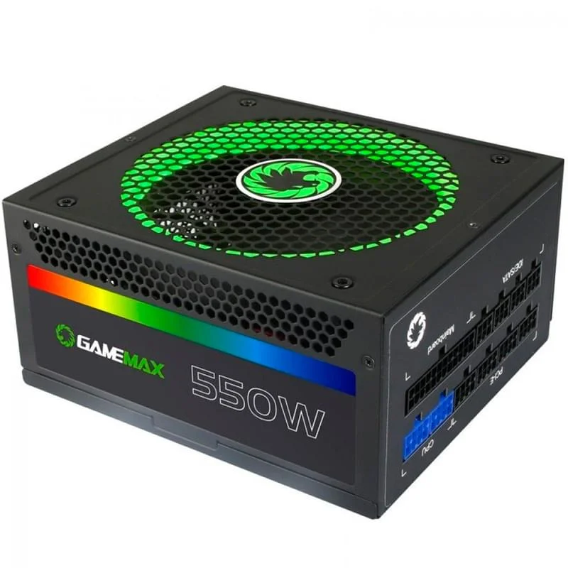 картинка Блок питания ATX 550W GameMax RGB-550 Gold от магазина itmag.kz