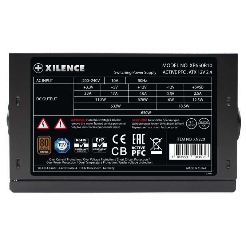 Блок питания Xilence Gaming series XN220 650W, 80+ Bronze (XP650R10) фото