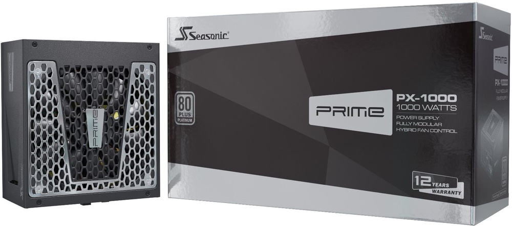 картинка Блок питания Seasonic Prime PX-1000 (SSR-1000PD), [1000 Вт, 80 PLUS Platinum, 12x SATA, 8x 6+2 pin PCIe, 2x 4+4 pin CPU, EPS12V] от магазина itmag.kz