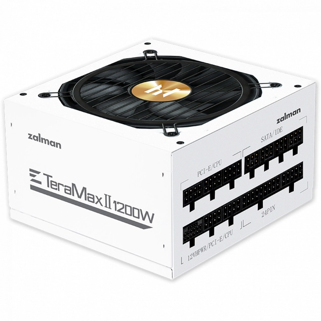 картинка Блок питания ATX 1200W Zalman TeraMax II White, Gold, 20+4/24+4/20+4+8/24+8+8, 12cm, 4x6+2p PCI-E от магазина itmag.kz