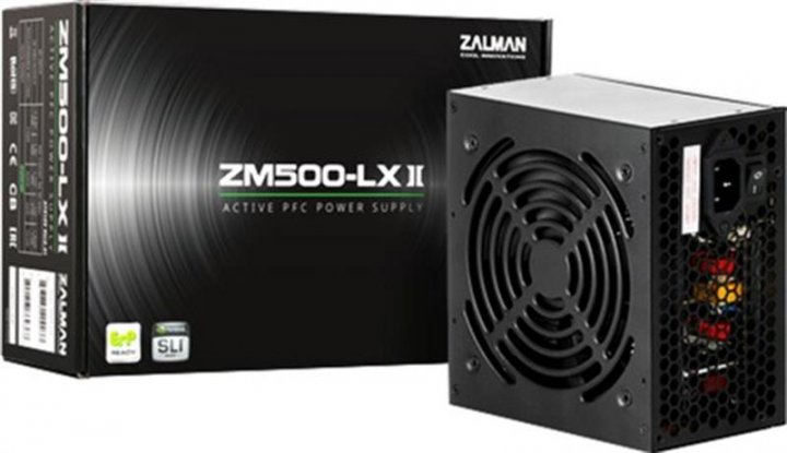 картинка Блок питания Zalman ZM500-LXII 500W, PFC, Вентилятор 12 см. ZM500-LXII от магазина itmag.kz
