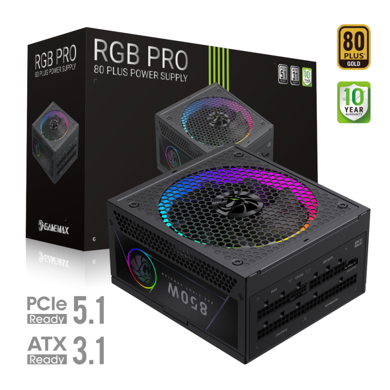 Блок питания Gamemax RGB PRO 850G Gold (2141-0850B0019) фото