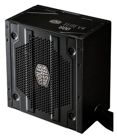 картинка Блок питания CoolerMaster Elite V4 600W Активный PFC,  80PLUS, КПД 85%,Вентилятор 12 см,  MPE-6001-ACABN-EU от магазина itmag.kz