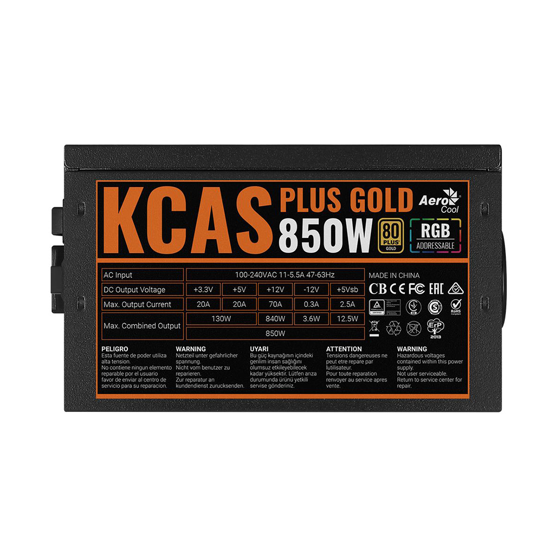 картинка Блок питания Aerocool KCAS PLUS GOLD 850W RGB от магазина itmag.kz