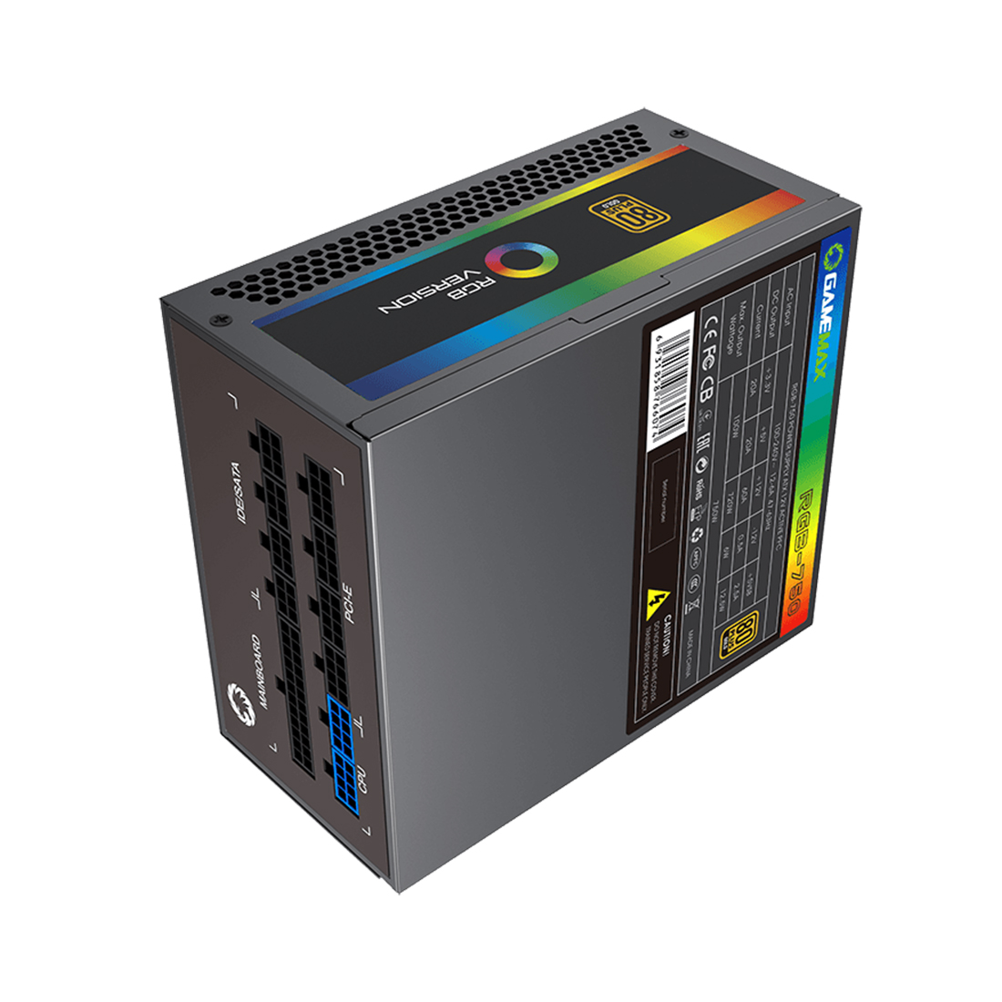 картинка Блок питания Gamemax RGB 750W Rainbow (Gold) от магазина itmag.kz