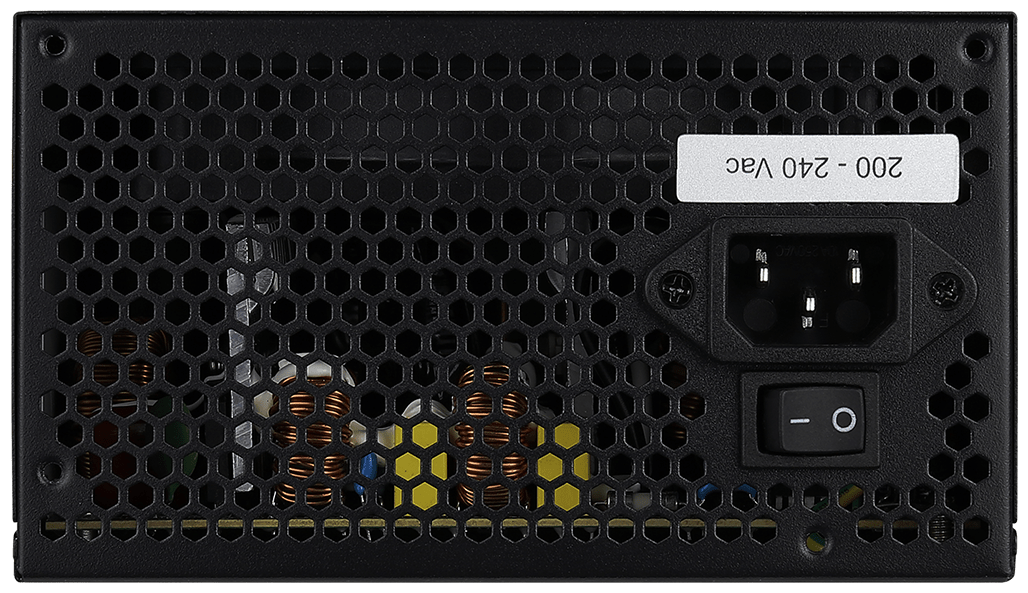 картинка Блок питания, Aerocool, VX-800 PLUS RGB, 800W, ATX, APFC, 20+4 pin, 4+4pin, 6*Sata, 4*Molex, 1*FDD, 2*PCI-E 6+2 pin, Поддержка Haswell, Бесшумный RGB 12-см вентилятор с «умным» управлением скоростью,RGB, кабель питания, Чёрный от магазина itmag.kz