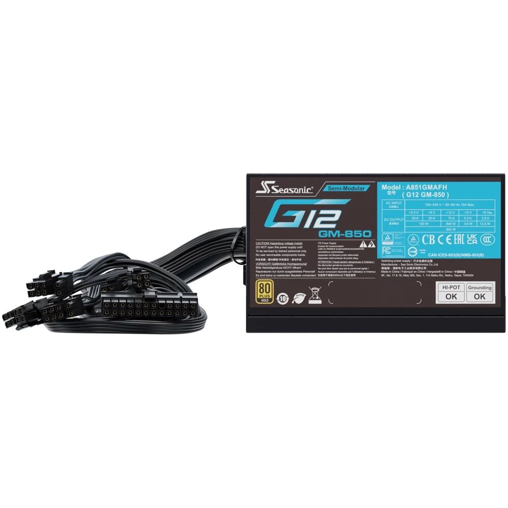 Блок питания ATX 850W Seasonic G12 GM-850, Gold (G12 SSR-850FM) фото