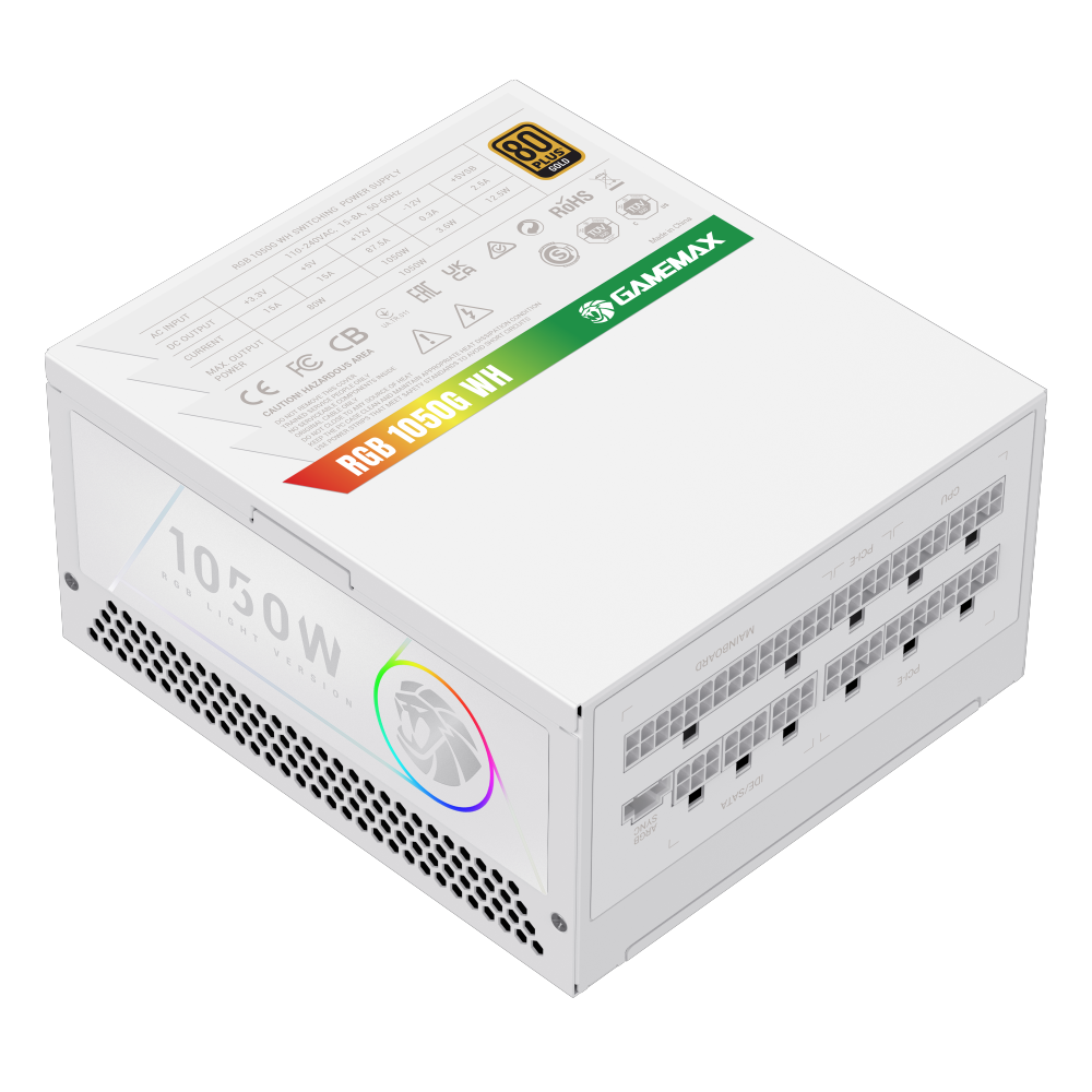 Блок питания Gamemax RGB 1050G White (2109-1050B0045) фото