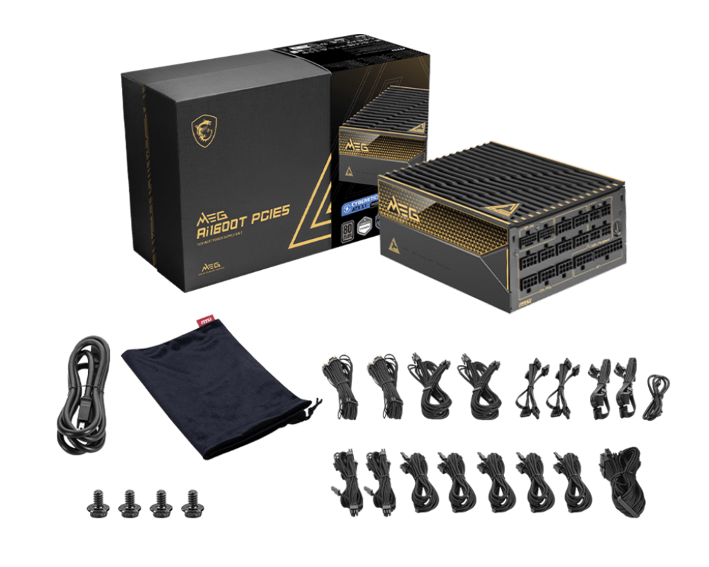 Блок питания MSI 1600W, MEG Ai1600T PCIE5, ATX, 80+ Черный (MEG Ai1600T PCIE5) фото