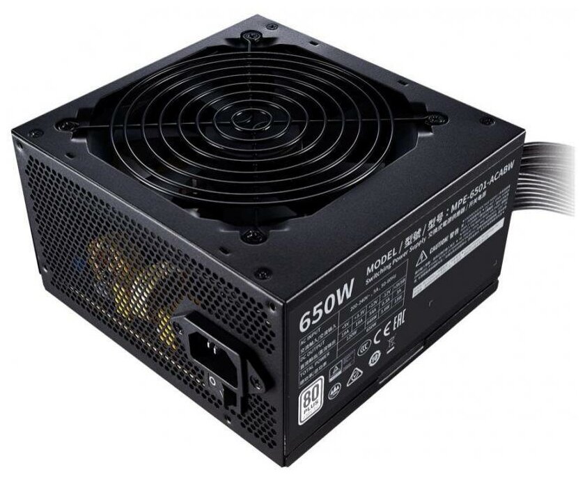 Блок питания CoolerMaster MWE 650 WHITE 230V V2 500-750W Non Modular, Active PFC, вент 12см, MPE-6501-ACABW-EU (MPE-6501-ACABW-EU) фото