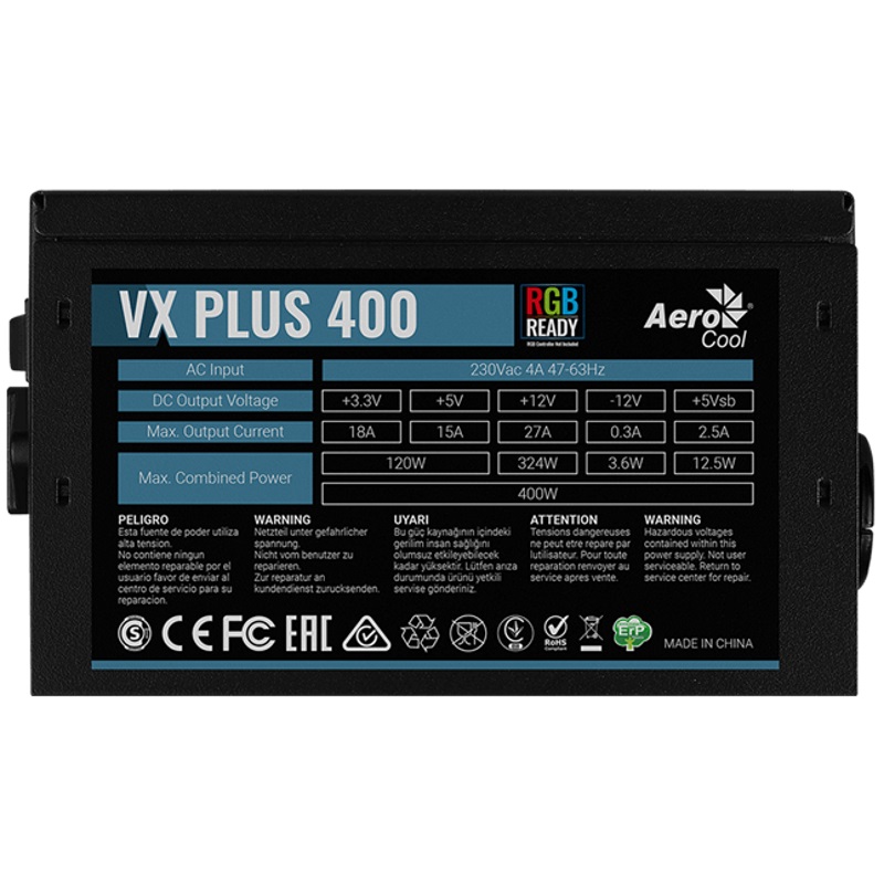 картинка Блок питания ATX 400W AeroCool VX PLUS 400 ATX от магазина itmag.kz