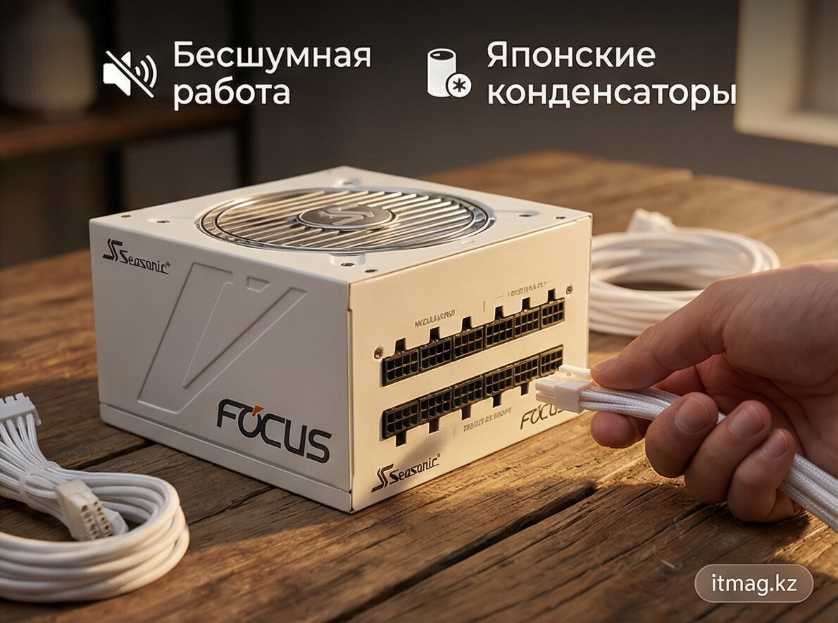 Блок питания ATX Seasonic Focus GX-1000 White,80plus Gold, ATX3.0, 1000W ( SRP-FGX102-A5A32SF) фото