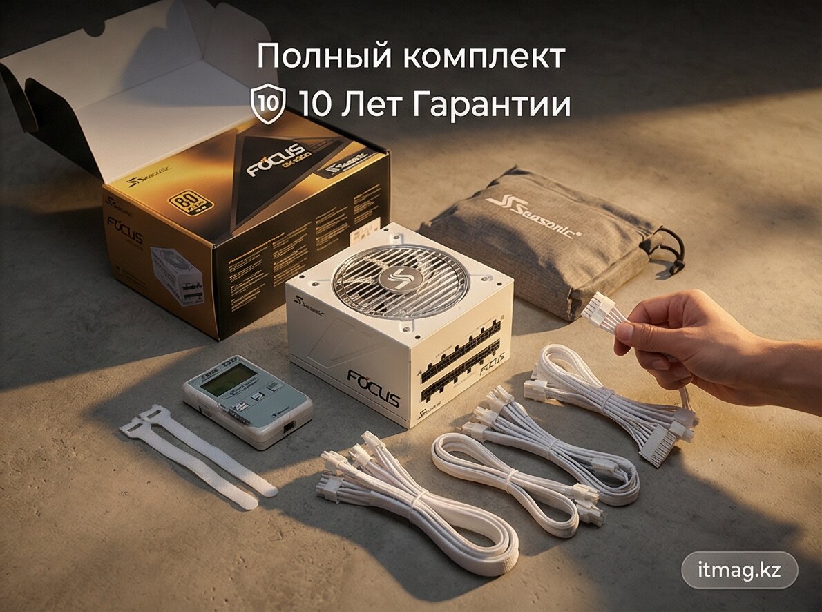 Блок питания ATX Seasonic Focus GX-1000 White,80plus Gold, ATX3.0, 1000W ( SRP-FGX102-A5A32SF) фото