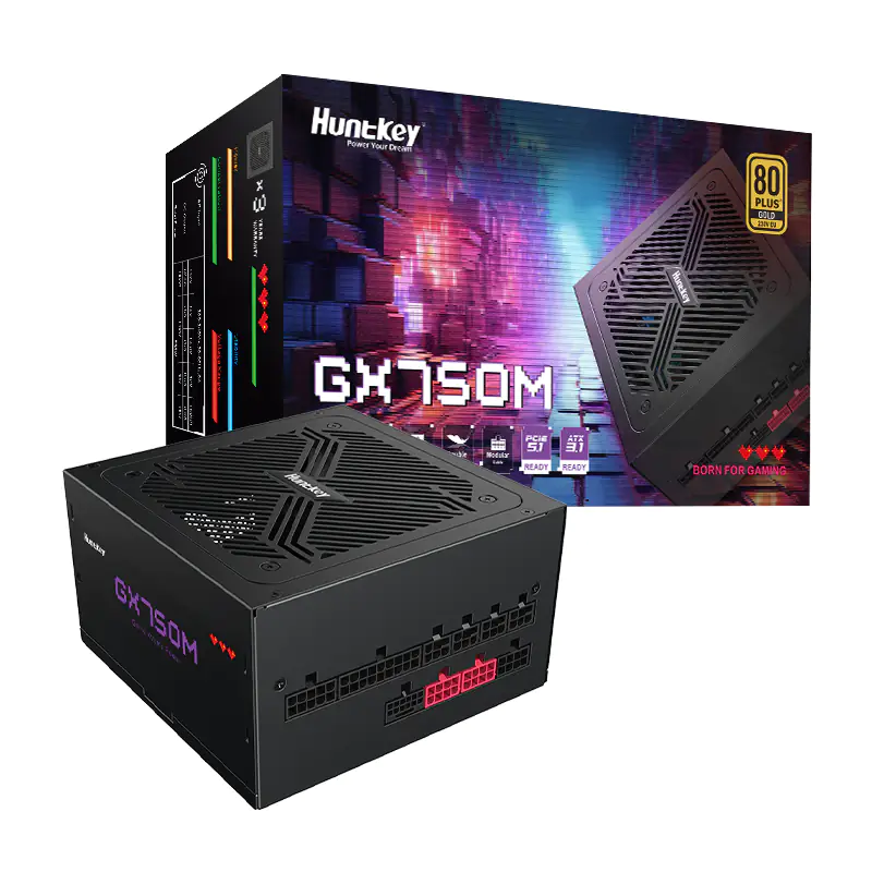 Блок питания Huntkey GX750M, 750W, 12cm HYB Fan, Active PFC, 80+Gold, ATX (GX750M) фото