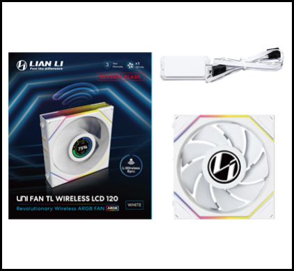 Вентилятор для корпуса Lian Li Uni Fan TL Wireless LCD 120 ARGB Reverse Blade, White (12RTLLCD1W1W) фото