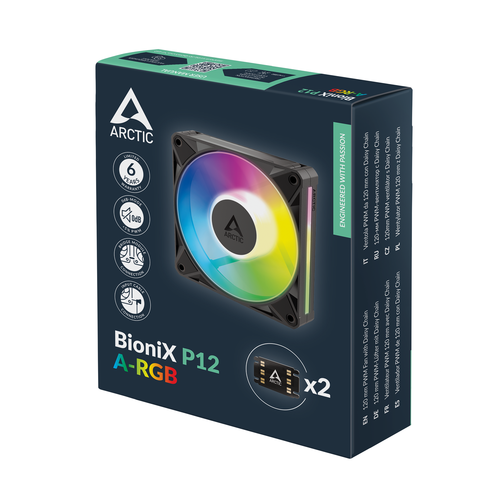 Вентилятор для корпуса ARCTIC BioniX P12 A-RGB, Black (ACFAN00335A) фото