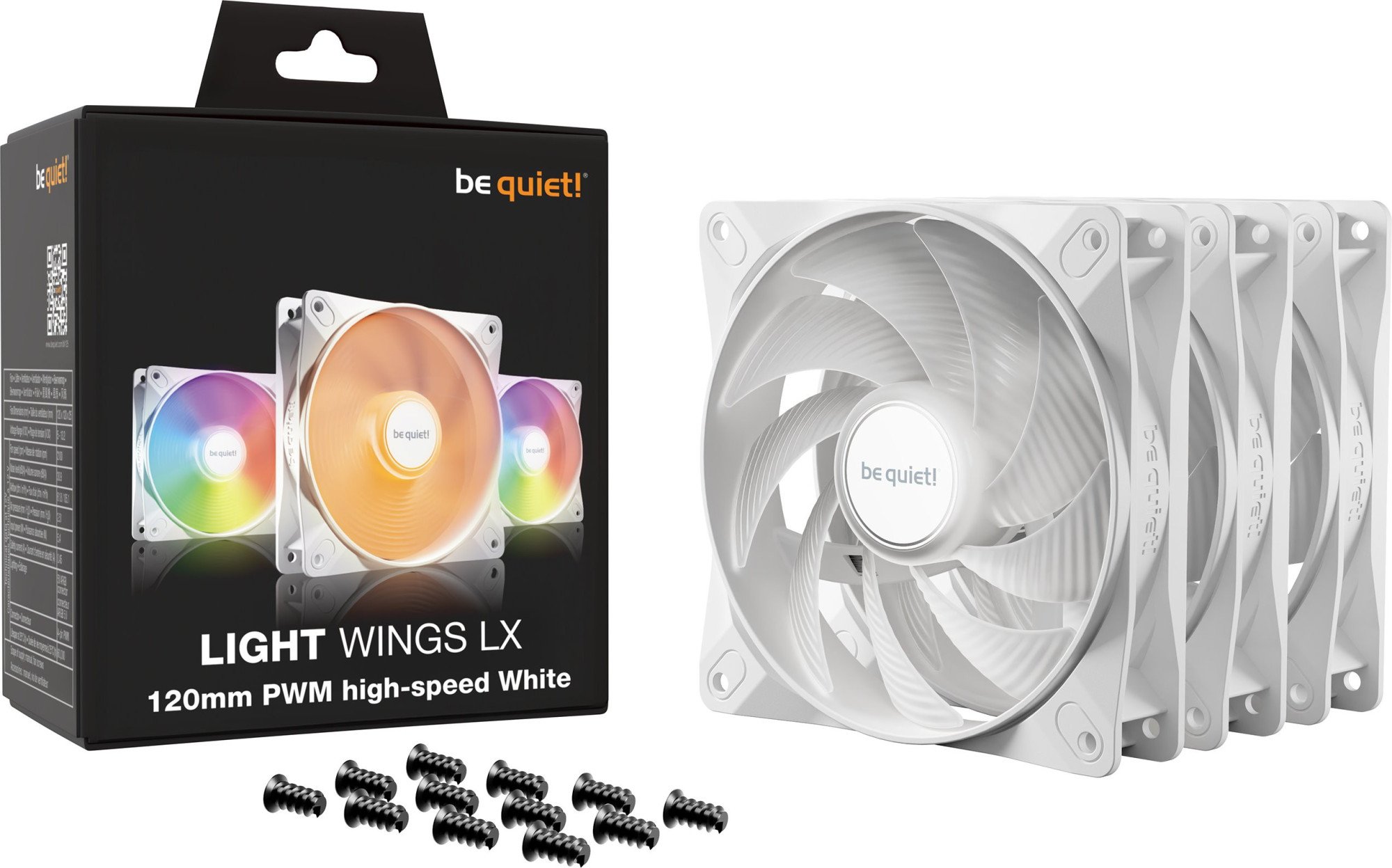 Вентилятор для компьютерного корпуса Bequiet! Light Wings LX 120mm PWM high-speed Triple pack White (BL125) фото