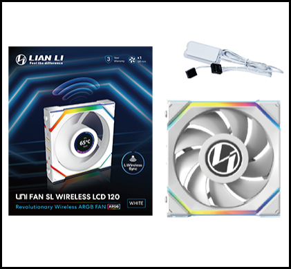Вентилятор для корпуса Lian Li UNI FAN SL WIRELESS LCD 120mm (G99.12SLLCD1W1W.00) фото