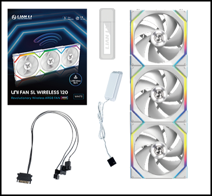 Вентилятор для корпуса Lian Li UNI FAN SL WIRELESS 120 3x120mm (G99.12SL1W3W.00) фото
