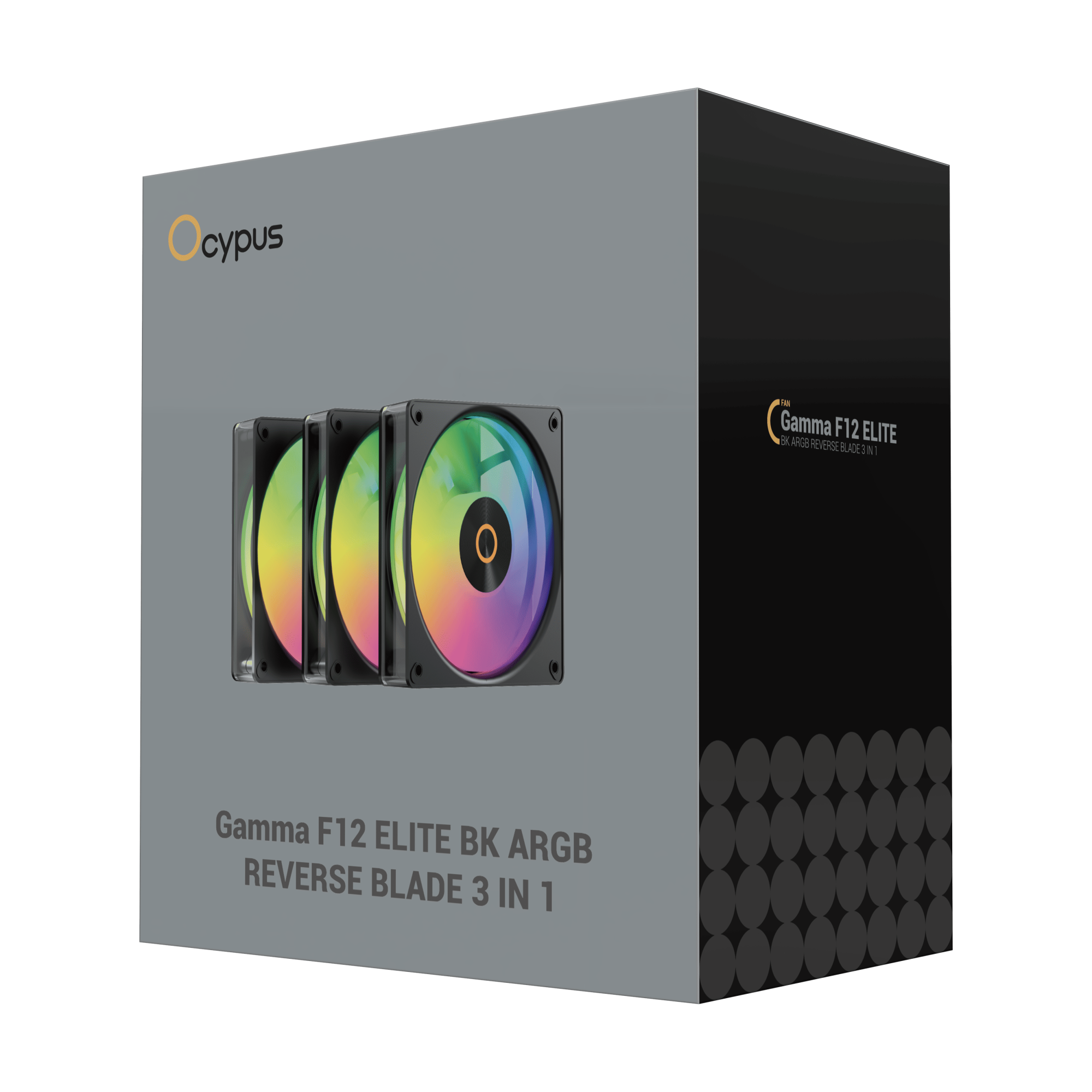 Вентилятор для корпуса Ocypus Gamma F12 Elite BK ARGB REVERSE BLADE 3-IN-1 (Gamma-F12-BK3AM01E-GL) фото