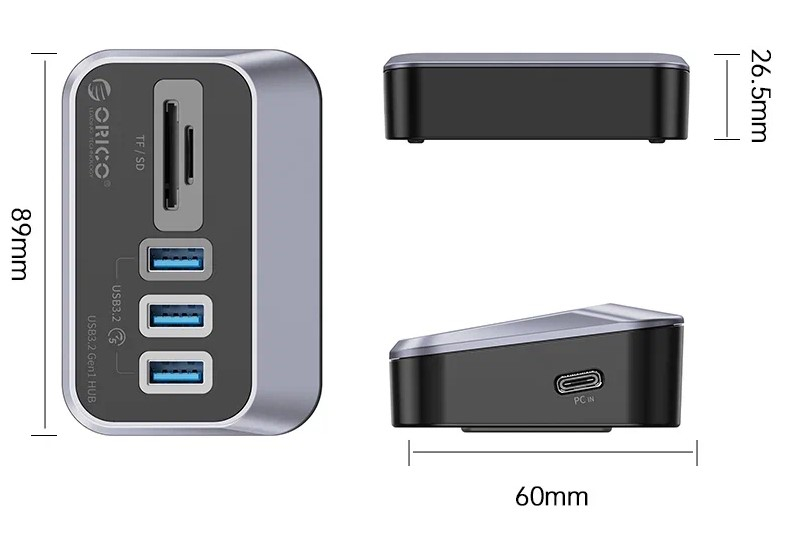картинка USB Хаб ORICO M3U3-3TS-05-BK-BP  от магазина itmag.kz