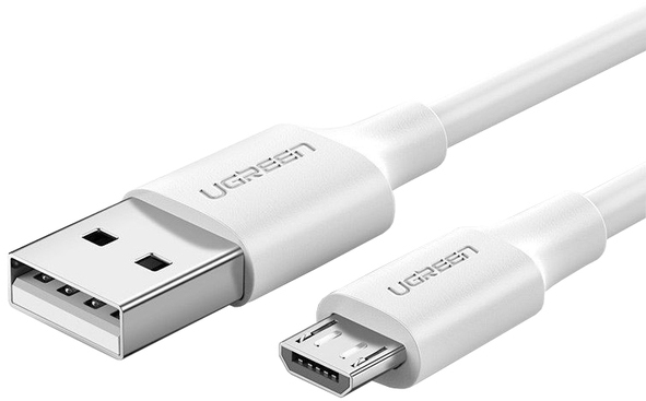 картинка Кабель Ugreen US289 Micro USB Male To USB 2.0 A  Male Cable 1M (White), 60141 от магазина itmag.kz