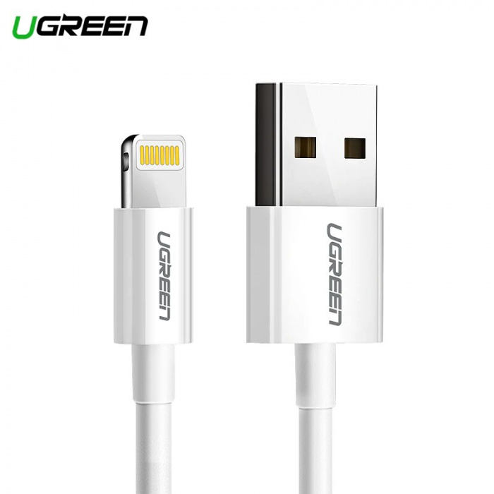 картинка Кабель Ugreen US155 Lightning To USB 2.0 A Male Cable/White 1M, 20728 от магазина itmag.kz