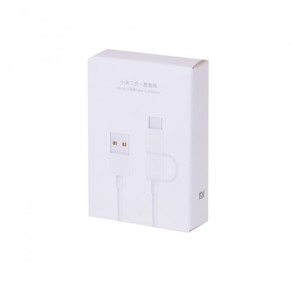 Кабель Micro USB Type-C, Xiaomi SJX02ZM, 1m, White (SJV4076CN/SJV4082TY) фото