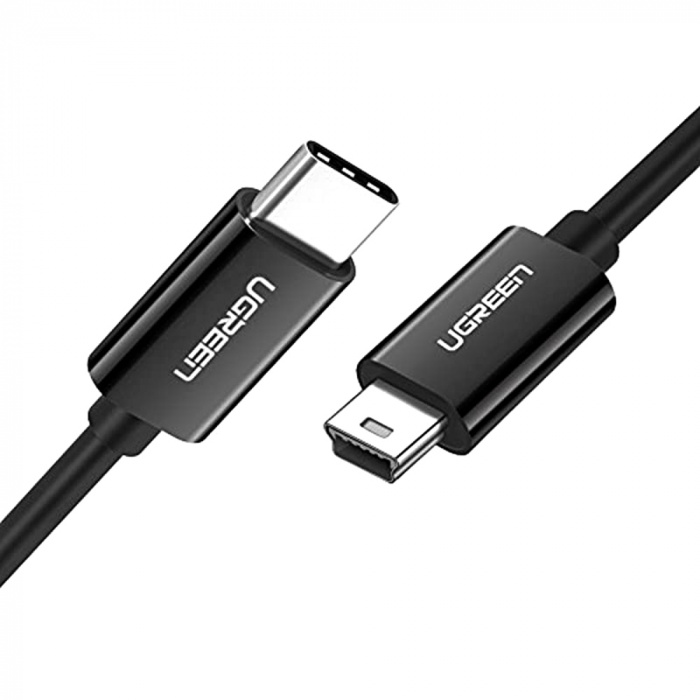 картинка Кабель UGREEN US242 USB-C Male to Mini USB Male Nickle Plated ABS Case 2m (Black) 70873 от магазина itmag.kz