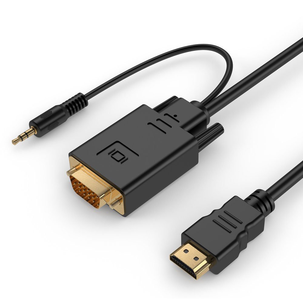 картинка Кабель HDMI->VGA Cablexpert A-HDMI-VGA-03-6, 19M/15M + 3.5Jack, 1.8м от магазина itmag.kz