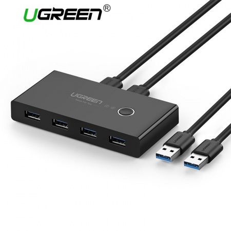 картинка Разветвитель портов Switch UGREEN US216 2 In 4 Out USB 3.0 Sharing (30768) от магазина itmag.kz