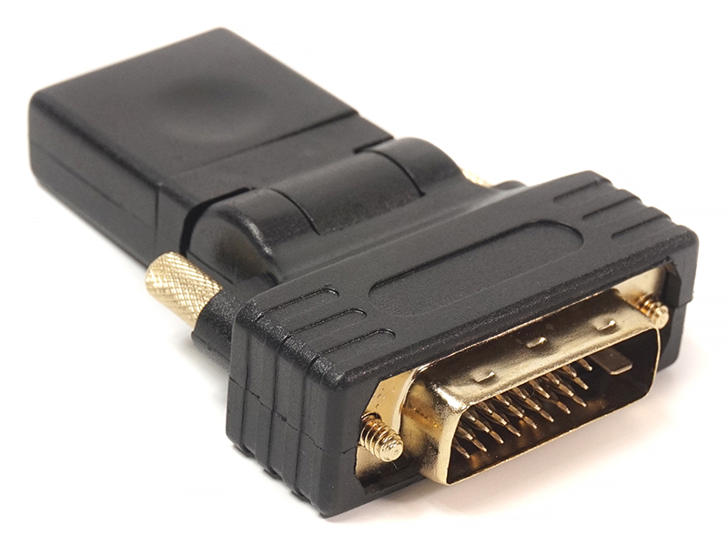 картинка Переходник PowerPlant HDMI AF - DVI (24+1) AM, 360 градусов от магазина itmag.kz