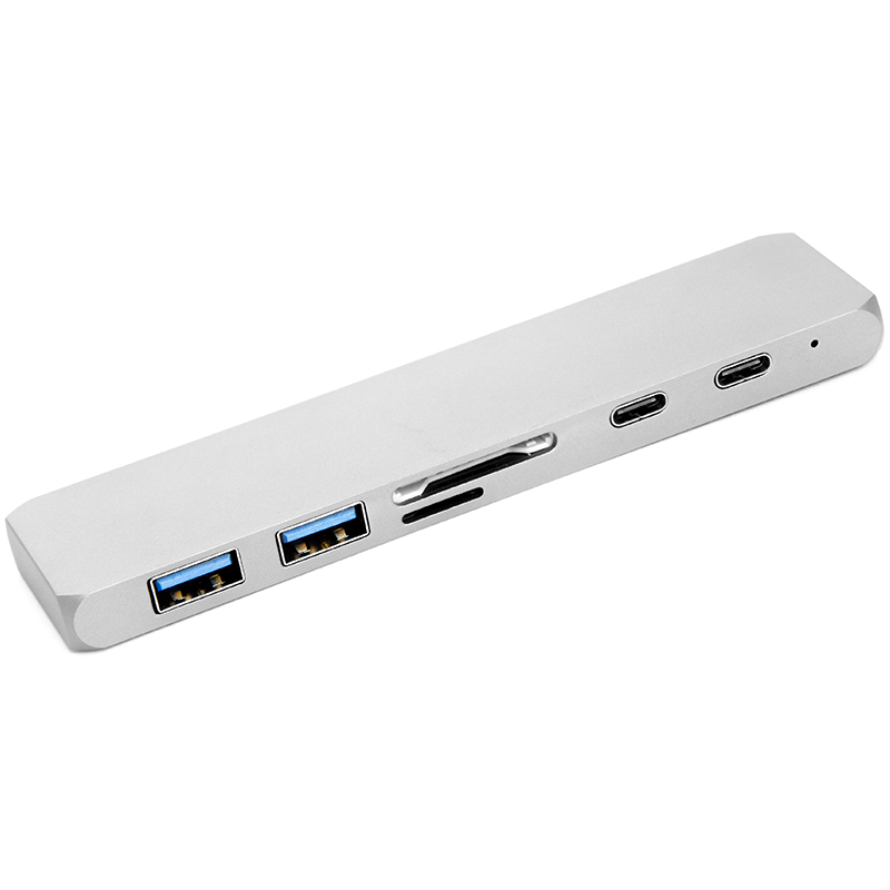 картинка USB-хаб PowerPlant Type-C - HDMI 4K, USB 3.0, USB Type-C, SD, microSD от магазина itmag.kz