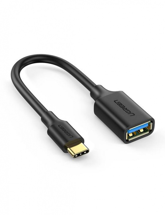 картинка Кабель UGREEN US154 USB-C Male to USB 3.0 A Female Cable (Black) от магазина itmag.kz