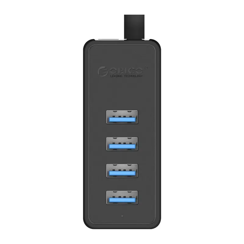 картинка USB Хаб ORICO W5P-U3-030-BK-BP <USB3.0x4, MicroUSB, Black, 30cm, 77.4*31.5*22mm> от магазина itmag.kz