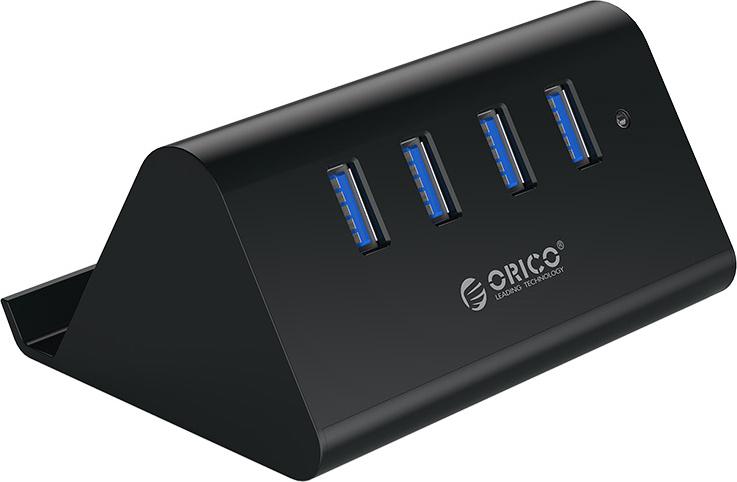 картинка USB Хаб подставка ORICO SHC-U3-V2-BK-BP <USB3.0x4, Cable 1m, BLACK, 92*70*44mm> от магазина itmag.kz
