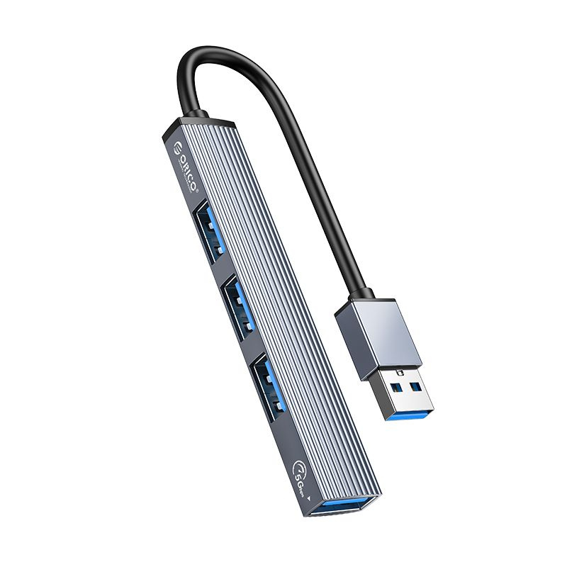 картинка USB Хаб ORICO AH-A13-GY-BP <USB A to USB3.0*1, USB2.0*3, 88*15*7.5mm> от магазина itmag.kz