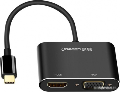 Конвертер Ugreen CM162 USB-C To HDMI+VGA Converter With PD. 50505 (50505) фото