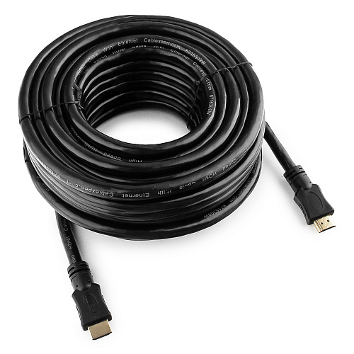 Кабель HDMI Cablexpert CC-HDMI4-15M, 15м, v1.4, 19M/19M, черный, позол.разъемы, экран, пакет (CC-HDMI4-15M) фото