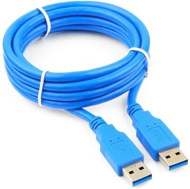 Кабель USB 3.0 Pro Cablexpert CCP-USB3-AMAM-6, AM/AM, 1.8м, экран, синий, пакет (CCP-USB3-AMAM-6) фото