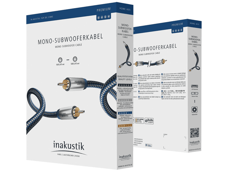 Кабель inakustik RCA-RCA Premium II Audio MonoSub 5m EAN:4001985513253 (EAN:4001985513253) фото