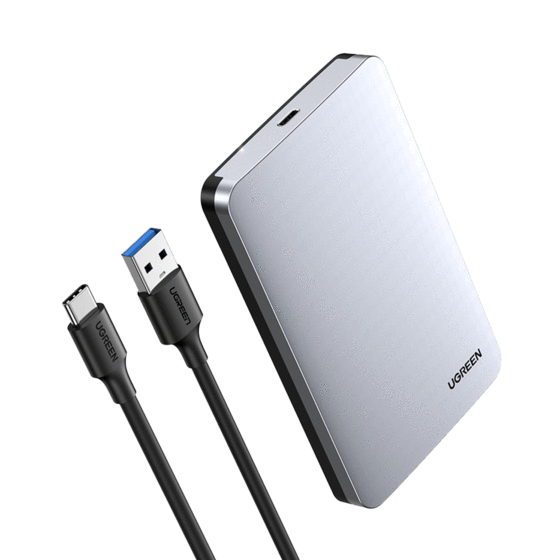 картинка Кейс для SSD/HDD Ugreen CM300 2.5apos;apos; SATA External Hard Drive Enclosure with C To A cable, 70498 от магазина itmag.kz