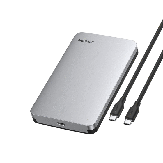 картинка Кейс для SSD/HDD Ugreen CM300 2.5apos;apos; SATA External Hard Drive Enclosure with C To C cable, 70499 от магазина itmag.kz