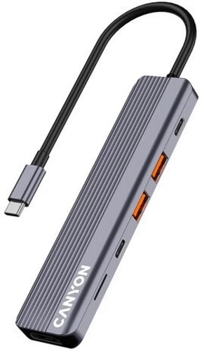 USB-хаб Canyon DS-17 6in1 4k USB-C Grey (CNS-TDS17) фото
