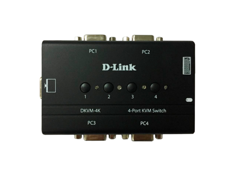 картинка D-Link DKVM-4K/B2A 4-порт переключатель KVM с портами PS/2 и VGA от магазина itmag.kz