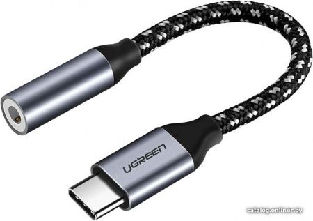 картинка Аудиокабель UGREEN AV142 USB Type C to 3.5mm Female Cable, 10cm, Gray, 30632 от магазина itmag.kz