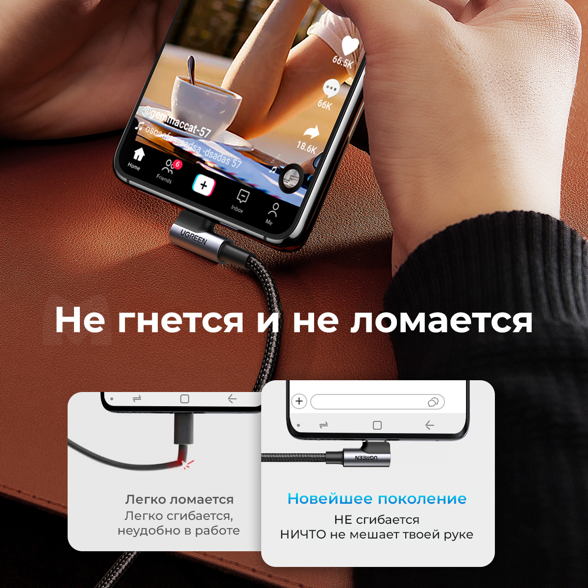 Кабель Ugreen US284, USB A to USB-C, 2m (50942) фото