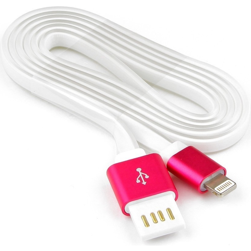 картинка Кабель USB 2.0 Cablexpert CC-ApUSBr1m, AM/Lightning 8P, 1м, мультиразъем USB A, силикон шнур, розов. от магазина itmag.kz