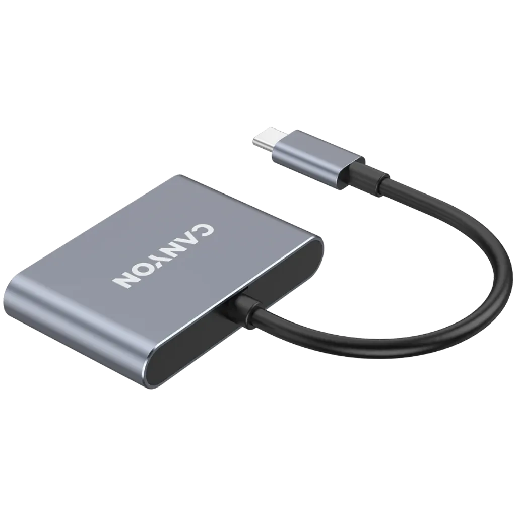 USB-хаб Canyon DS-3 3in1 USB-C Dark Grey (CNS-TDS3) фото