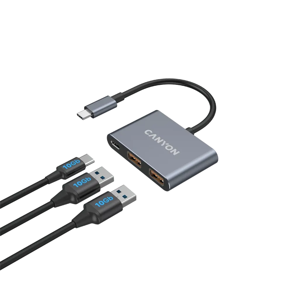 USB-хаб Canyon DS-3 3in1 USB-C Dark Grey (CNS-TDS3) фото